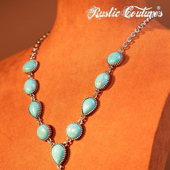 Rustic Couture's Western Necklace Earrings Jewelry Set for Women - Picture 3 of 7